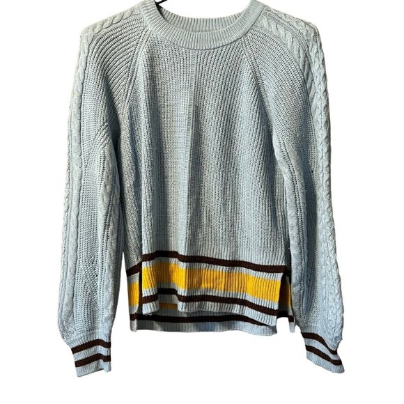 Anthropologie Womens Striped Slouchy Sweater Size Medium Pullover - Picture 1 of 14